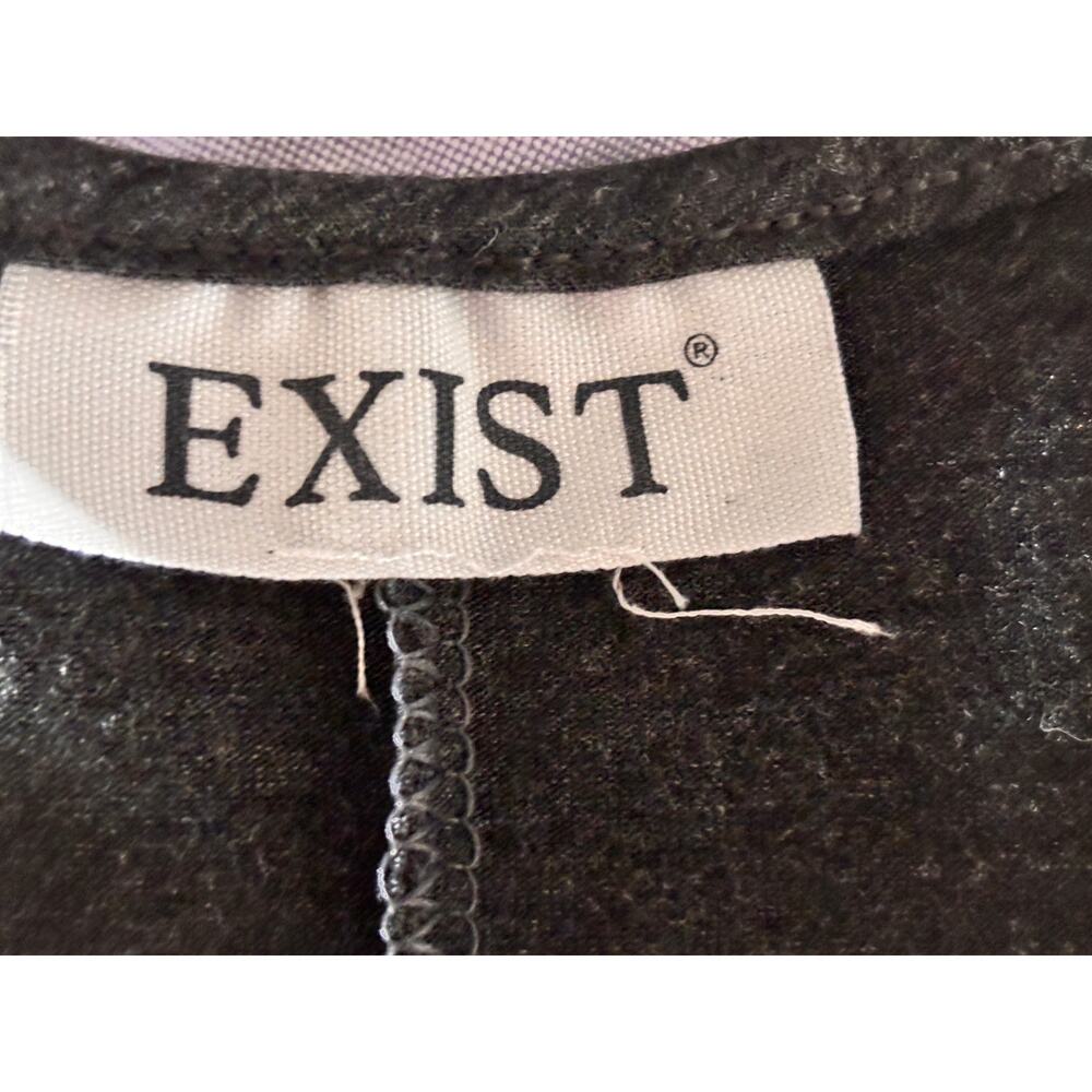 Exist Size Small Knit T-Shirt Dress Gray with White Printed‎ Pattern - Picture 4 of 4